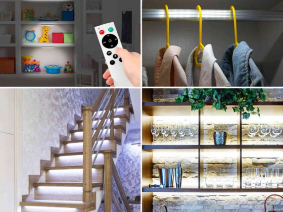 Светодиодная линейка Motion Glo ™ освещает любое внутреннее пространство без проводов и сверлильных